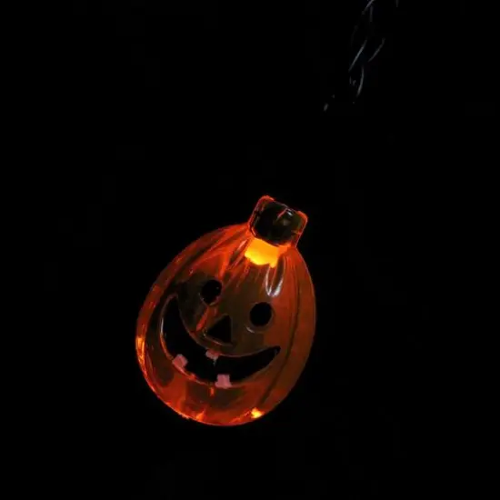10ct. Orange LED Jack-O-Lantern Pumpkin Halloween Novelty String Lights {3}