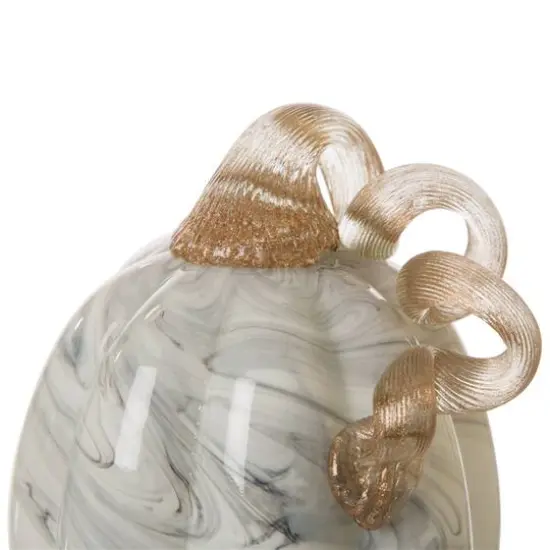 Glitzhome&reg; Marble Tall Marble Glass Pumpkin, Gray {6}