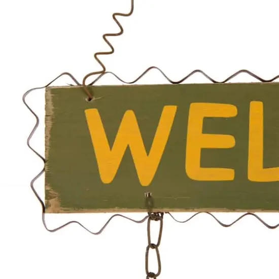 Gitzhome&reg; 18" Iron & Solid Wood Turkey Welcome Wall D&eacute;cor {5}