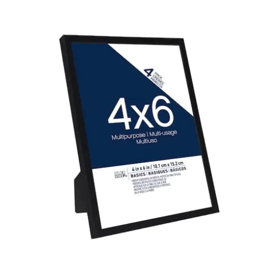 Basics 4 Pack 4" x 6" Black Multipurpose Frames by Studio D&eacute;cor&reg; {4}