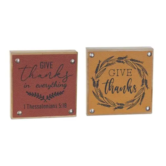 5" Give Thanks Harvest Sign Set {3}