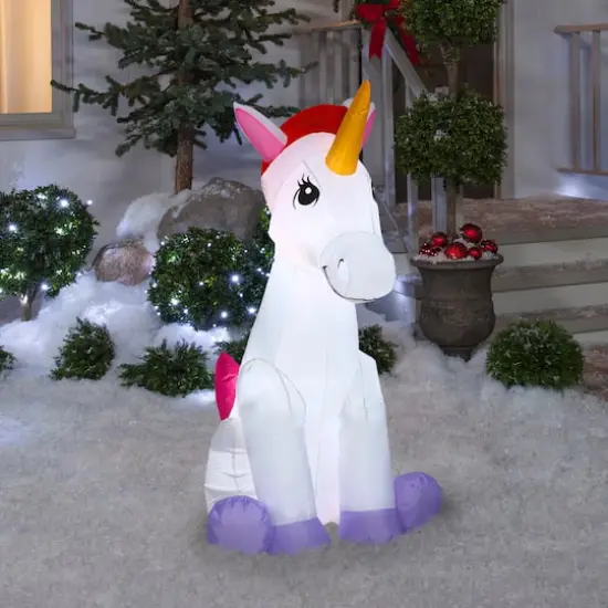 4.5ft. Airblown&reg; Inflatable Christmas Unicorn {3}