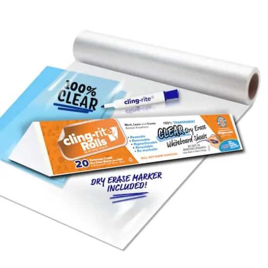 Clear Cling-rite Dry Erase Roll {1}
