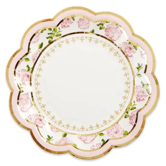 Kate Aspen&reg; 7" Pink Tea Time Whimsy Paper Plates, 32ct. {1}