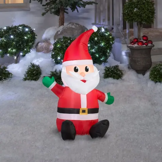 3.5ft. Airblown&reg; Inflatable Christmas Sitting Santa {3}