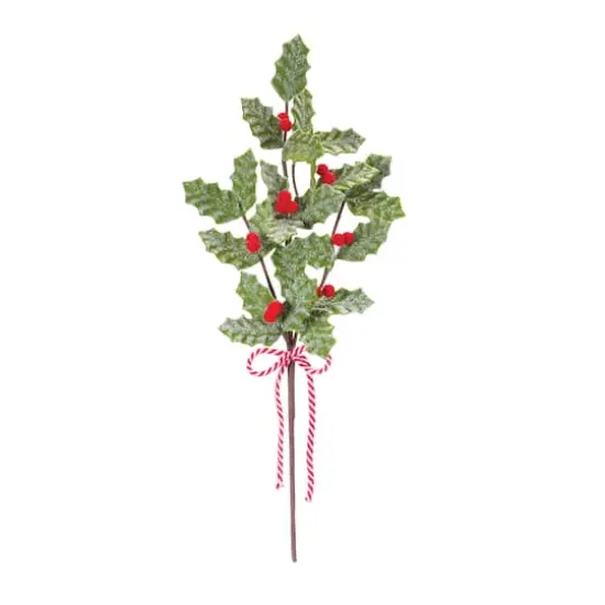22.5" Frosted Fabric Holly Berry Sprays, 6ct. {3}