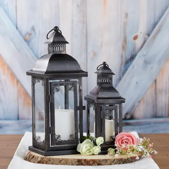 Kate Aspen&reg; Medium Antique Black Decorative Lantern {10}