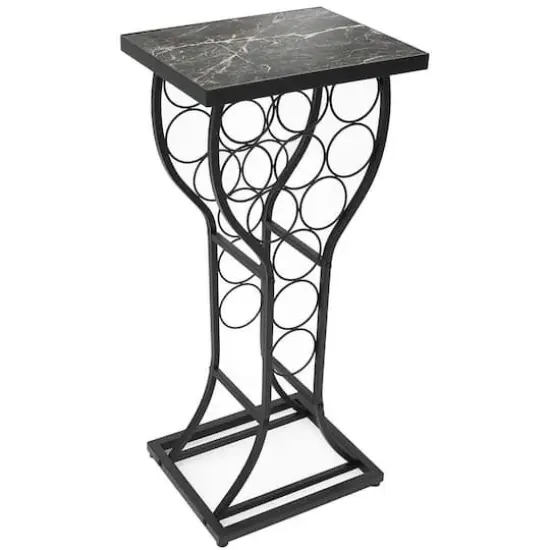 Sorbus Black Marble 11-Bottle Wine Display Rack & Table {6}