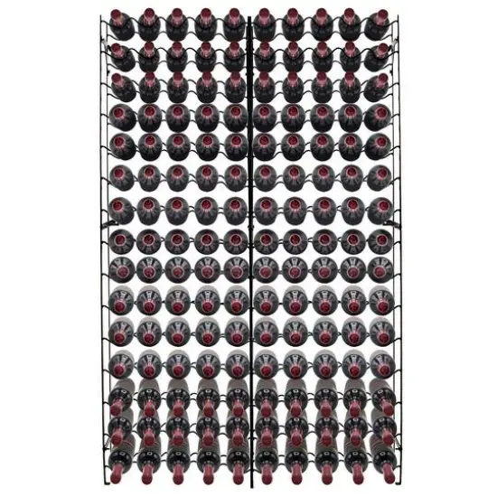 Sorbus Black 150-Bottle Freestanding Metal Wine Rack {6}