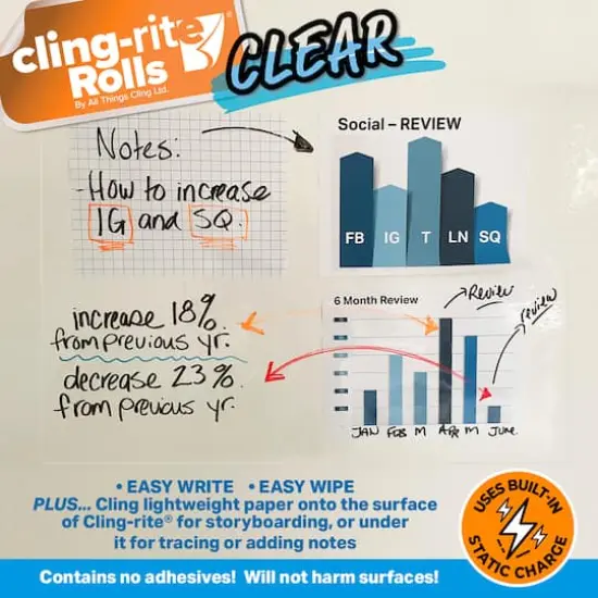Clear Cling-rite Dry Erase Roll {3}
