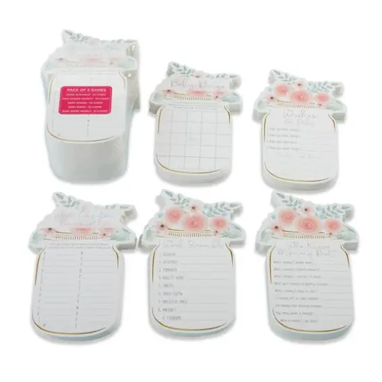 Kate Aspen&reg; Floral Mason Jar Baby Shower 5-Game Card Set {1}