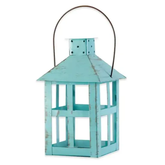 Kate Aspen® Extra Large Vintage Blue Distressed Lantern {1}
