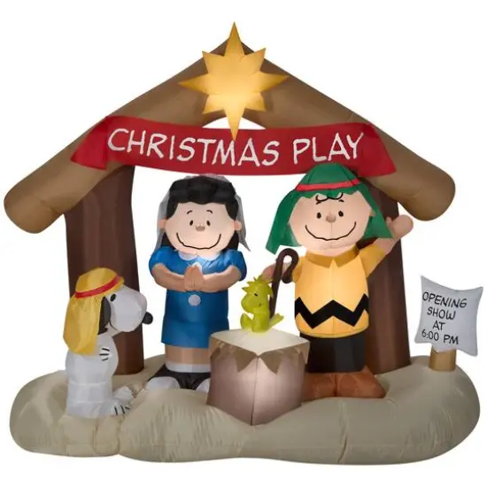 5.5ft. Airblown&reg; Inflatable Peanuts Nativity Scene {1}