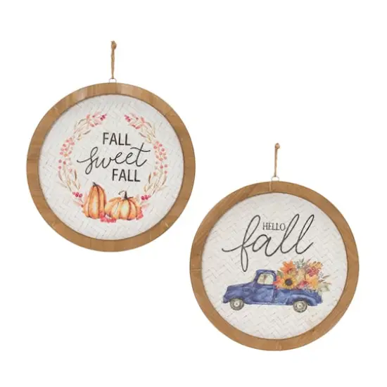 11.75" Fall Harvest Plaque Set {1}
