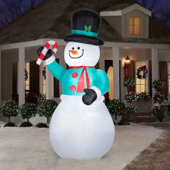 12ft. Airblown&reg; Inflatable Snowman with Candy Cane {3}