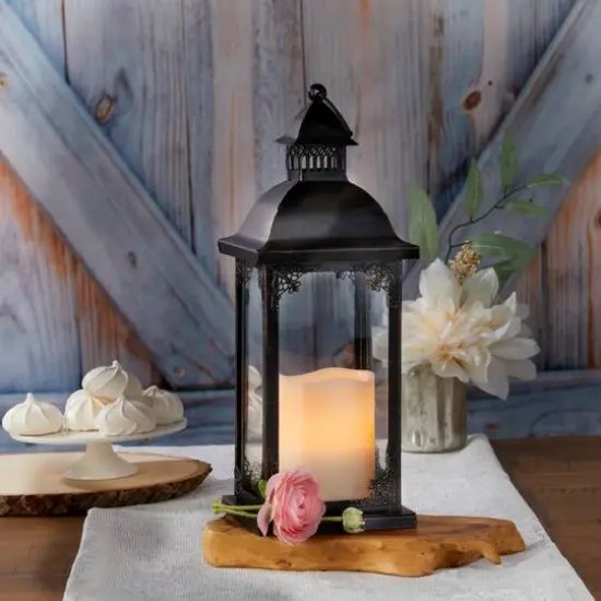 Kate Aspen&reg; Medium Antique Black Decorative Lantern {6}