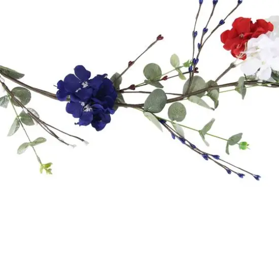 5ft. Red, White & Blue Hydrangea Patriotic Garland {3}