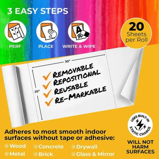 Kids Cling-rite Dry Erase Roll {7}