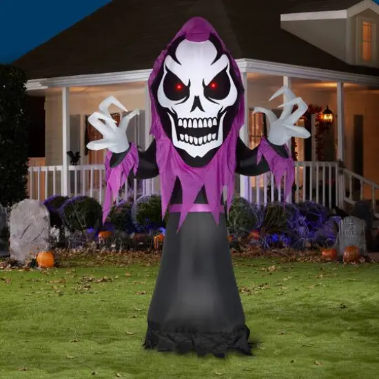 10ft. Airblown&reg; Inflatable Halloween Skeleton Reaper with Red LED Eyes {3}