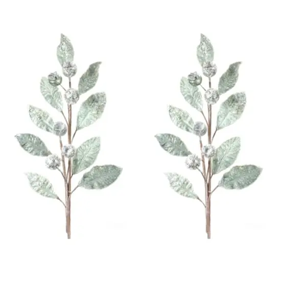 Glittered Pod Leaf Spray, 2ct. {1}
