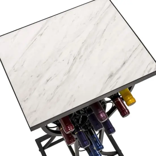 Sorbus White Marble 11-Bottle Wine Display Rack & Table {4}