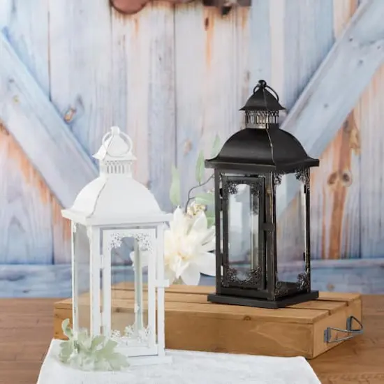 Kate Aspen&reg; Medium Antique White Decorative Lantern {4}
