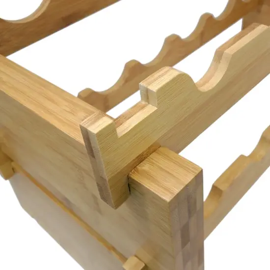 Sorbus Natural 3-Tier Stackable Bamboo Wine Rack {5}