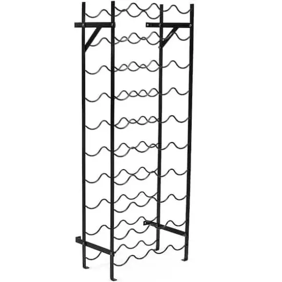 Sorbus Black 40-Bottle Freestanding Metal Wine Rack {4}