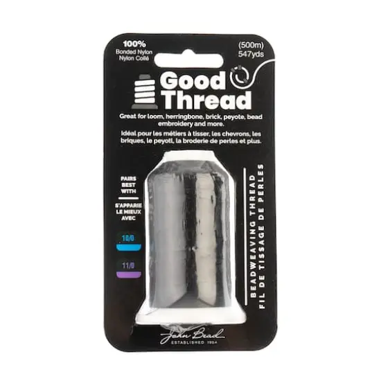 John Bead Good Thread 500m Black Bonded Nylon Beading Thread {1}