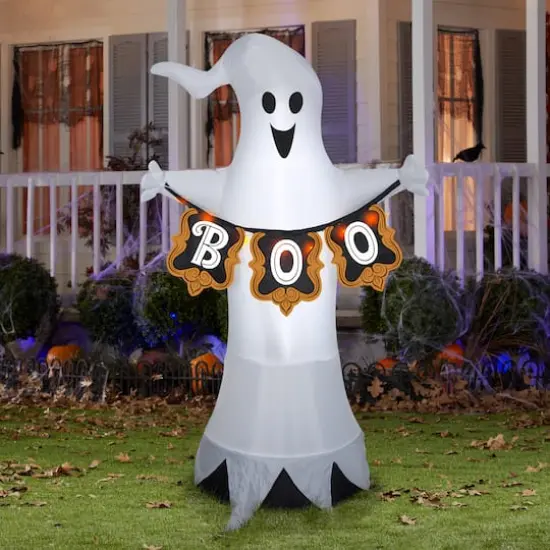 6ft. Airblown&reg; Inflatable Halloween Ghost with Boo Banner {3}