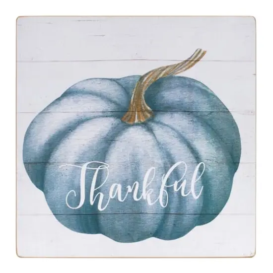 16" Blue Pumpkin Sentiment Sign Set {5}