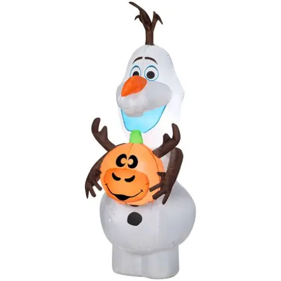 4ft. Airblown&reg; Inflatable Halloween Frozen Olaf with Sven Pumpkin {1}