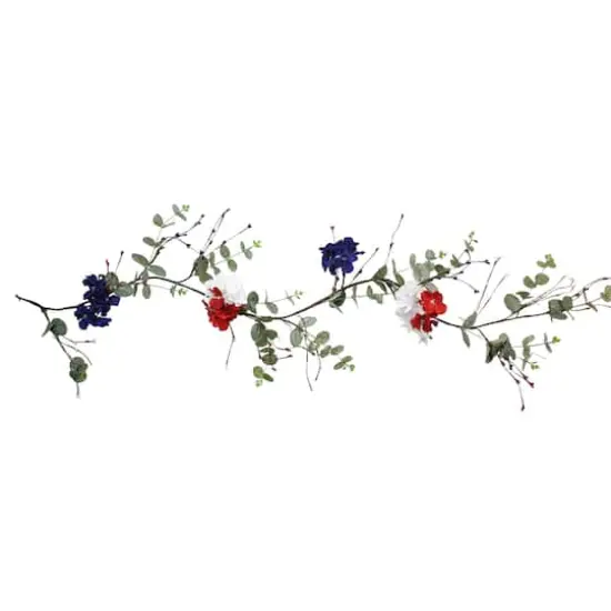 5ft. Red, White & Blue Hydrangea Patriotic Garland {1}