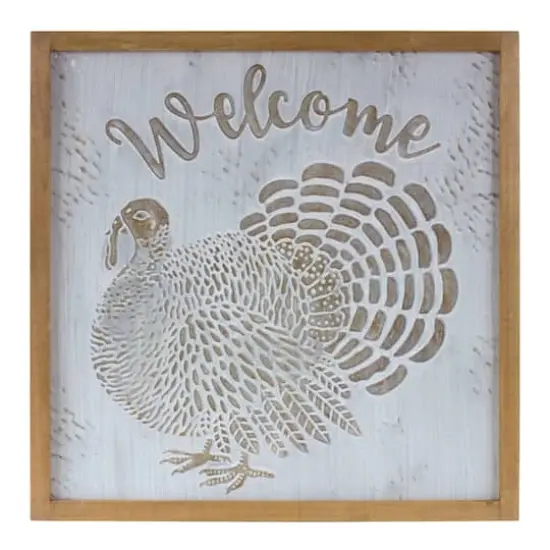 20" Metal Welcome Turkey Sign {1}