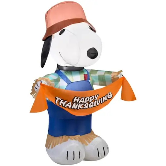 3.5ft. Airblown&reg; Inflatable Thanksgiving Snoopy as Scarecrow {1}