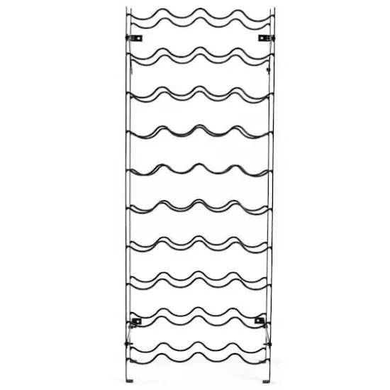 Sorbus Black 40-Bottle Freestanding Metal Wine Rack {5}