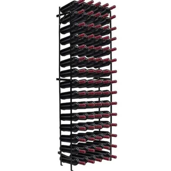 Sorbus Black 75-Bottle Freestanding Metal Wine Rack {1}