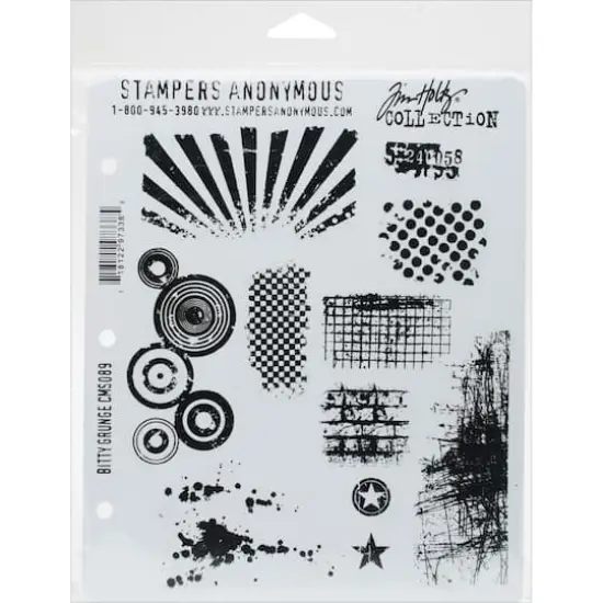 Stampers Anonymous Tim Holtz&reg; Bitty Grunge Cling Stamps {1}