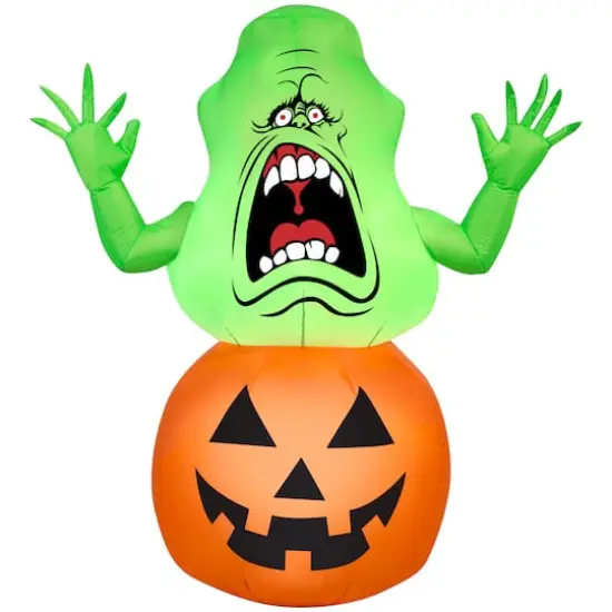 3.5ft. Airblown&reg; Inflatable Halloween Ghostbusters Slimer on Pumpkin {1}