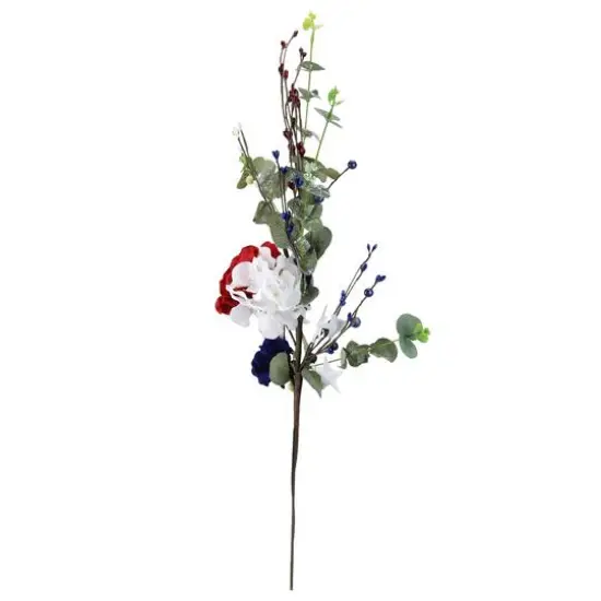 27" Red & White Fourth of July Patriotic Hydrangea Spray {3}