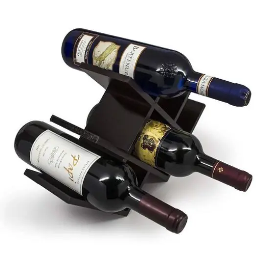 Sorbus Dark Brown 8-Bottle Butterfly Countertop Wine Rack {5}