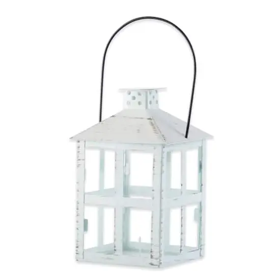 Kate Aspen® Large Vintage White Distressed Lantern {1}