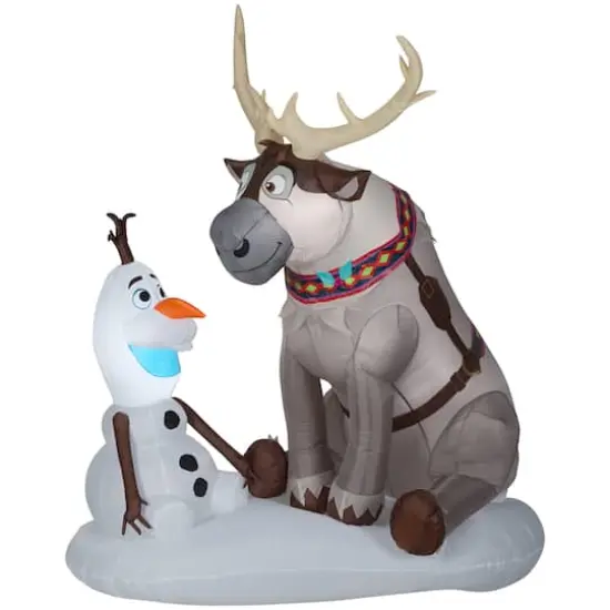 7ft. Airblown&reg; Inflatable Disney Olaf & Sven Scene {1}