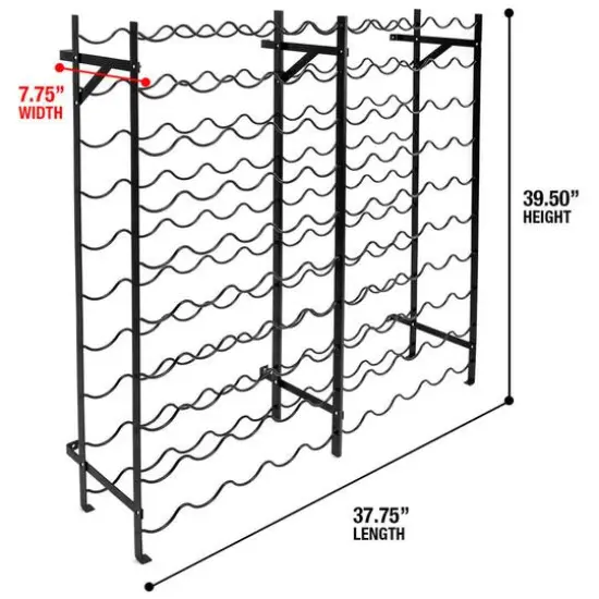 Sorbus Black 100-Bottle Freestanding Metal Wine Rack {4}