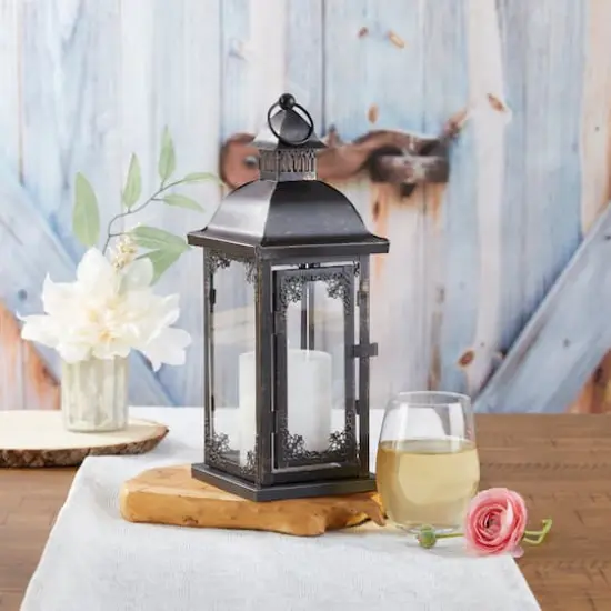 Kate Aspen&reg; Medium Antique Black Decorative Lantern {3}