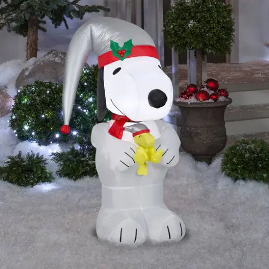 3.5ft. Airblown&reg; Inflatable Christmas Snoopy & Woodstock {3}