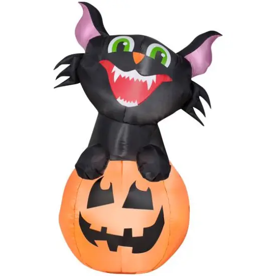 3.5ft. Airblown&reg; Inflatable Halloween Pumpkin Cat {1}