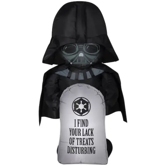 3.5ft. Airblown® Inflatable Halloween Stylized Darth Vader with Tombstone {1}