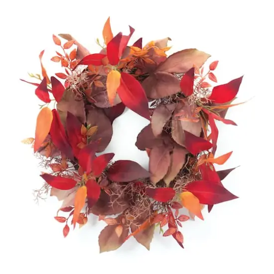 19" Mixed Fall Foliage Wreath {1}