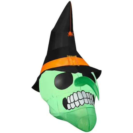 6ft. Airblown&reg; Inflatable Halloween Green Witch Skull {1}